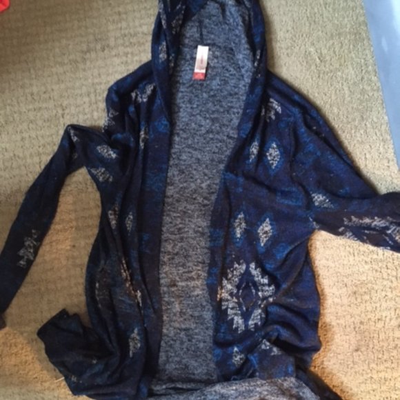 No Boundaries Long Cardigan Sweater Blue L - Picture 1 of 5